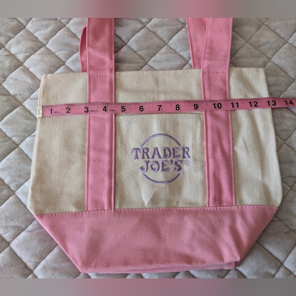 NWT Trader Joe's Mini Tote Bag, Pink - Picture 4 of 4